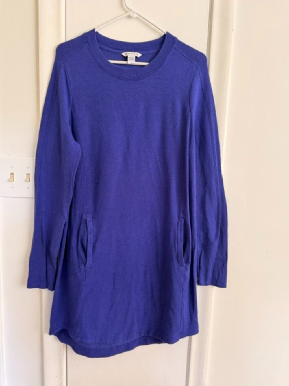 Athleta Royal Blue Shift Dress – Size Large – Long Sleeve – Pockets – Athleisure - Picture 2 of 8